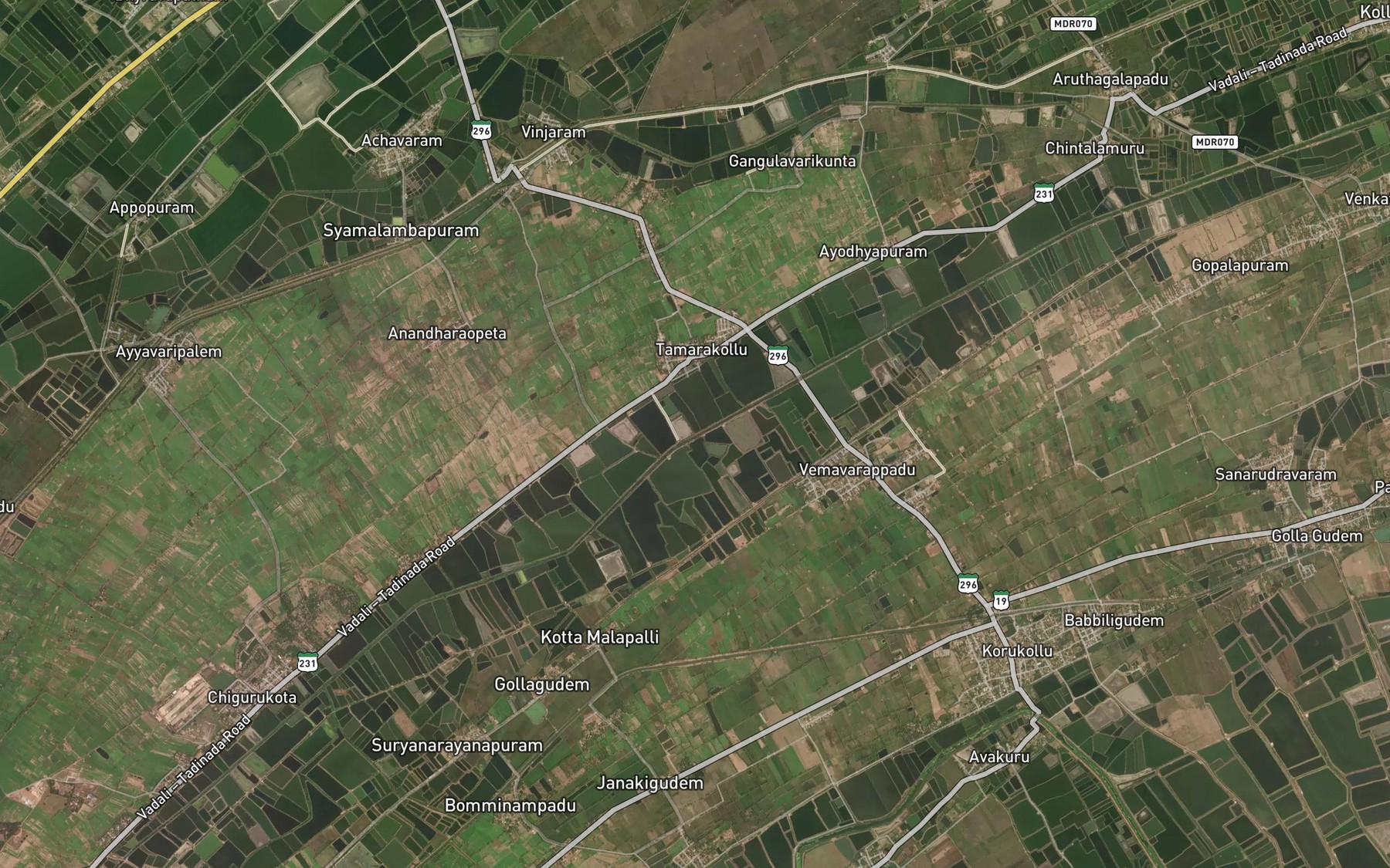 Satellite map of the Pedda Kommileru Drain