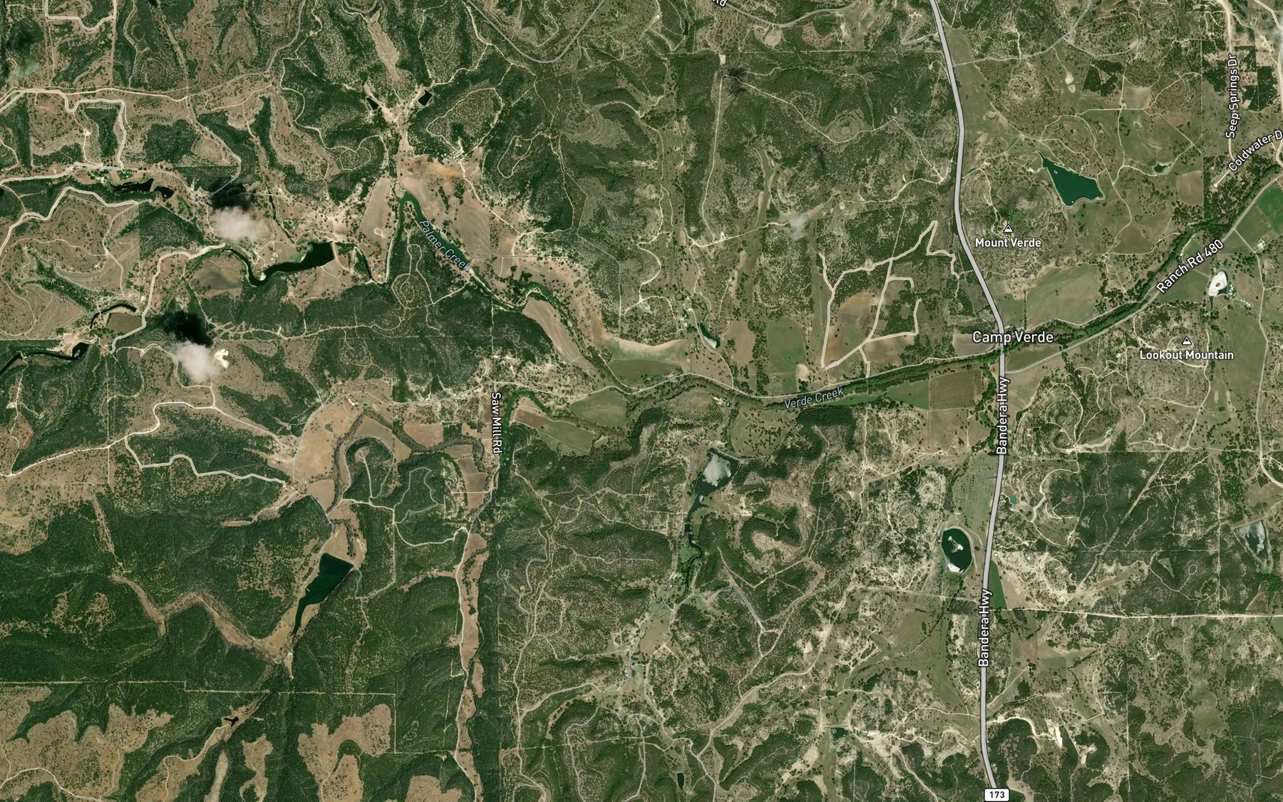 Satellite map of the Palmer Creek