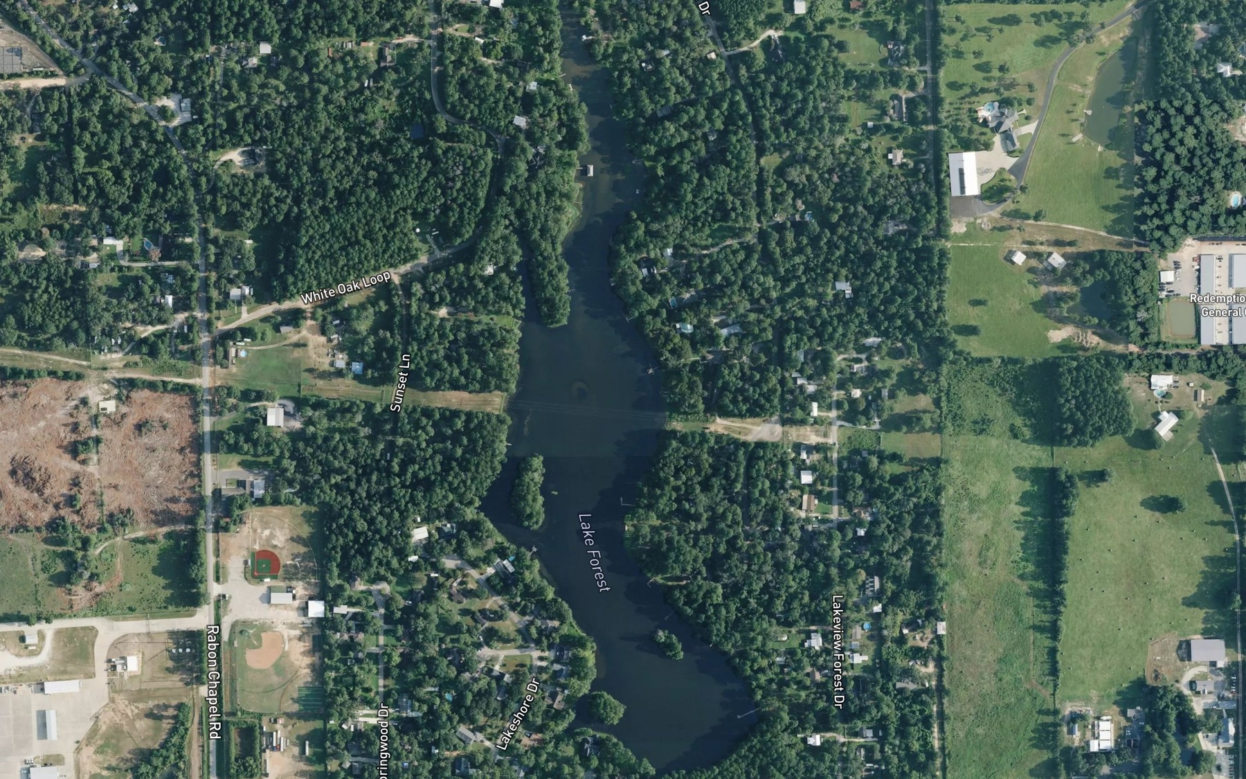 Satellite map of the Lake Forest