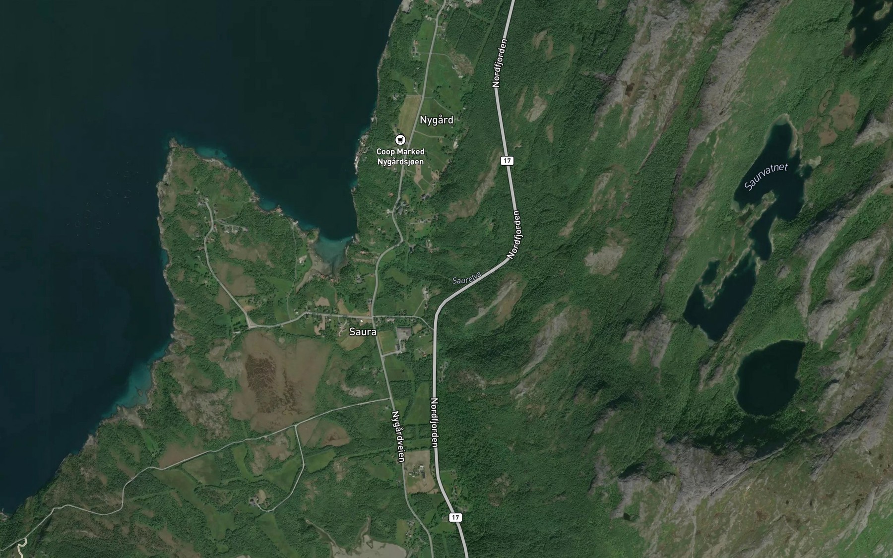 Satellite map of the Saurelva
