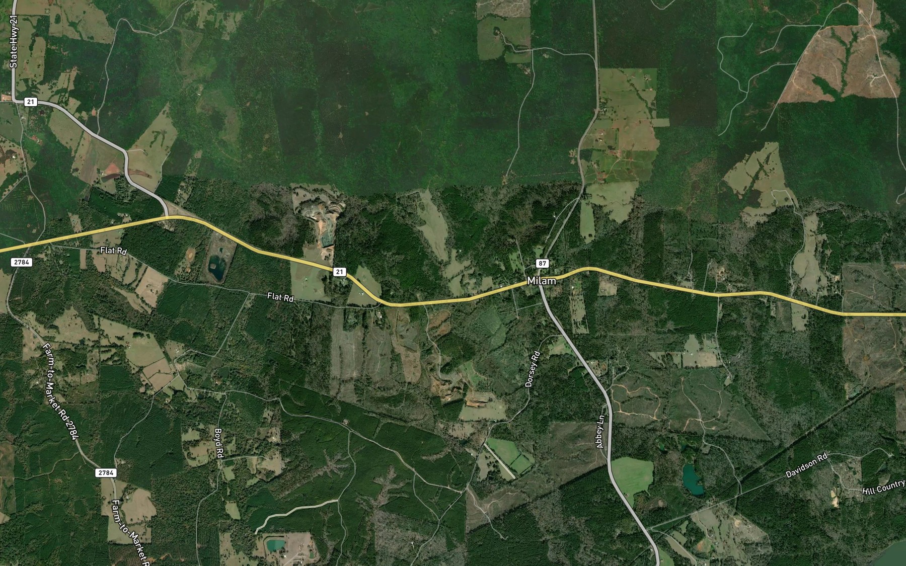 Satellite map of the Moss Creek