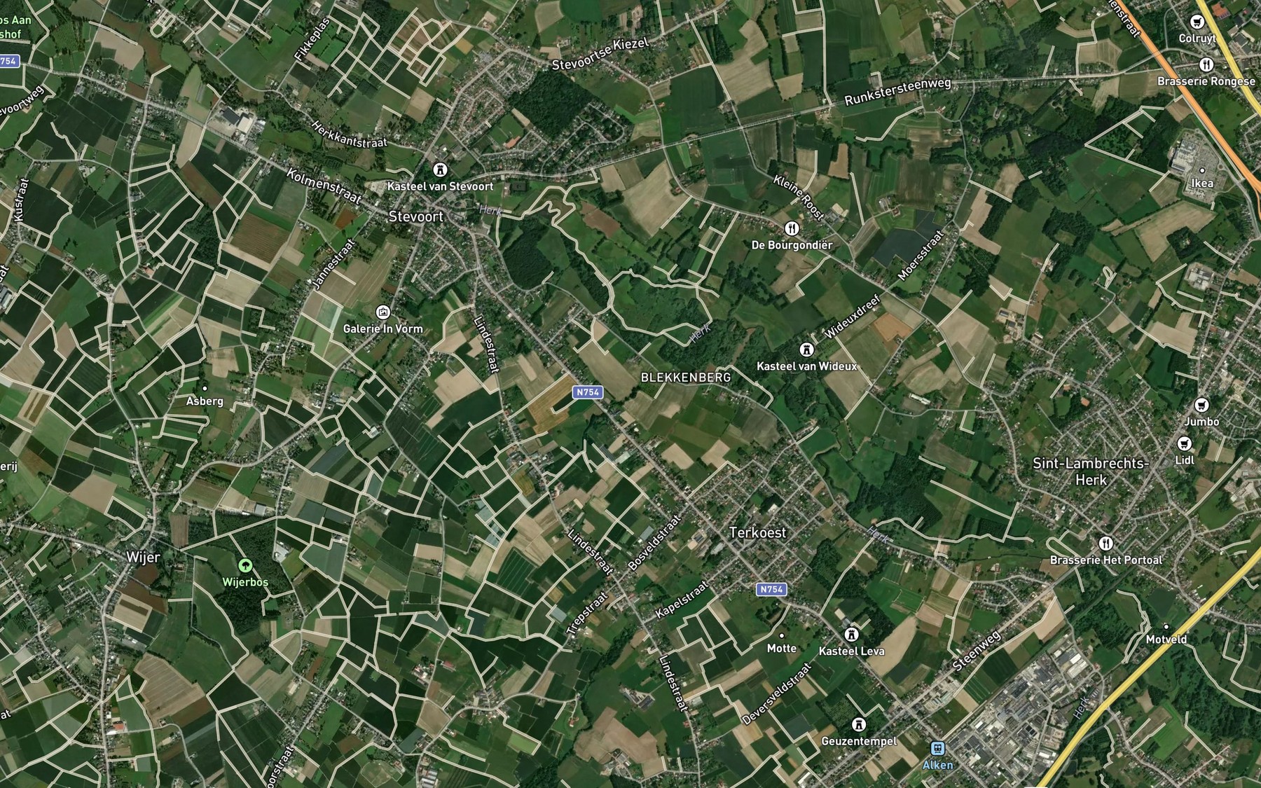 Satellite map of the Kaalbeek
