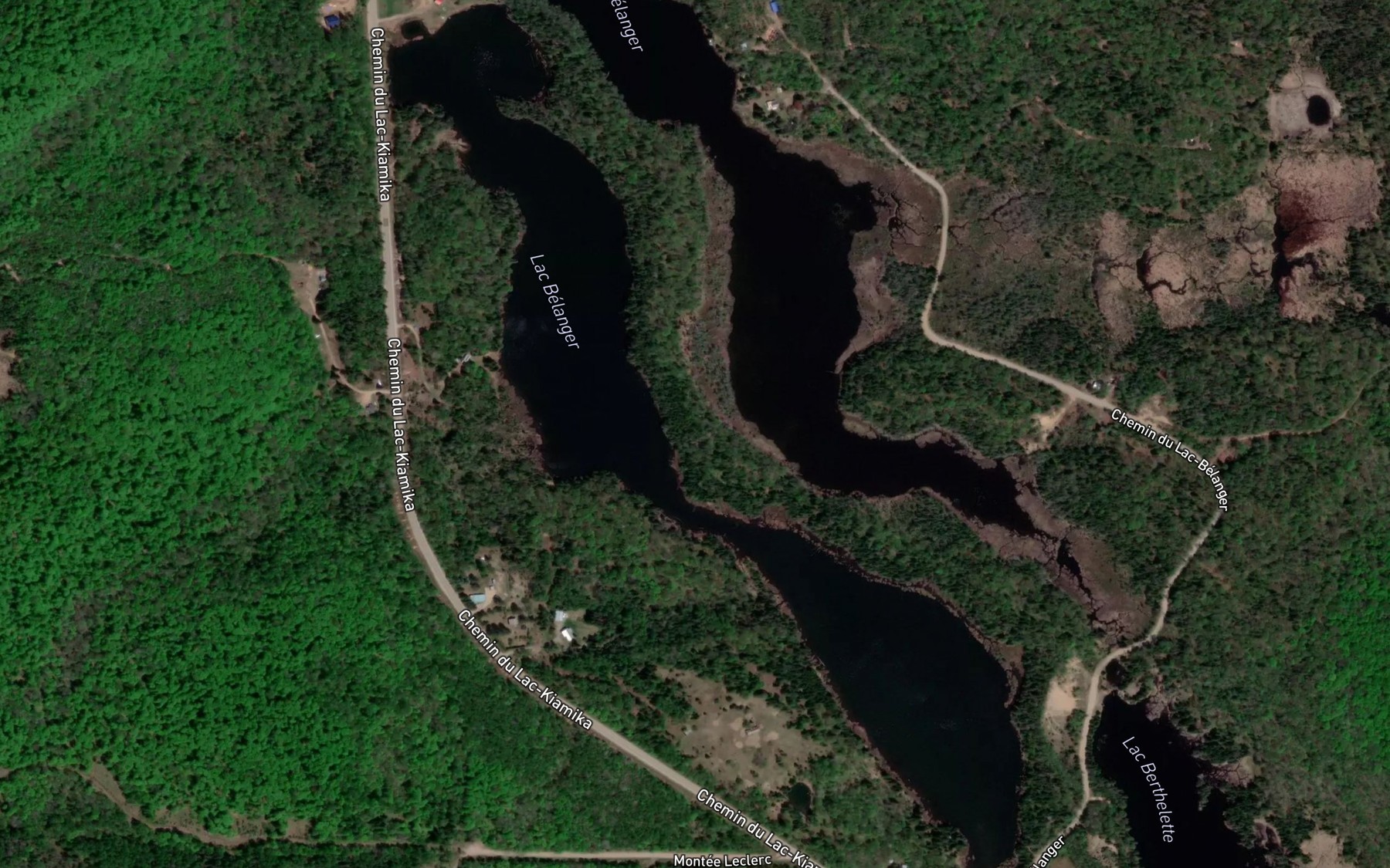 Satellite map of the Lac Belanger