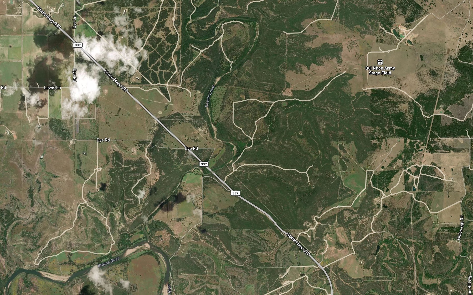 Satellite map of the Soda Springs Creek