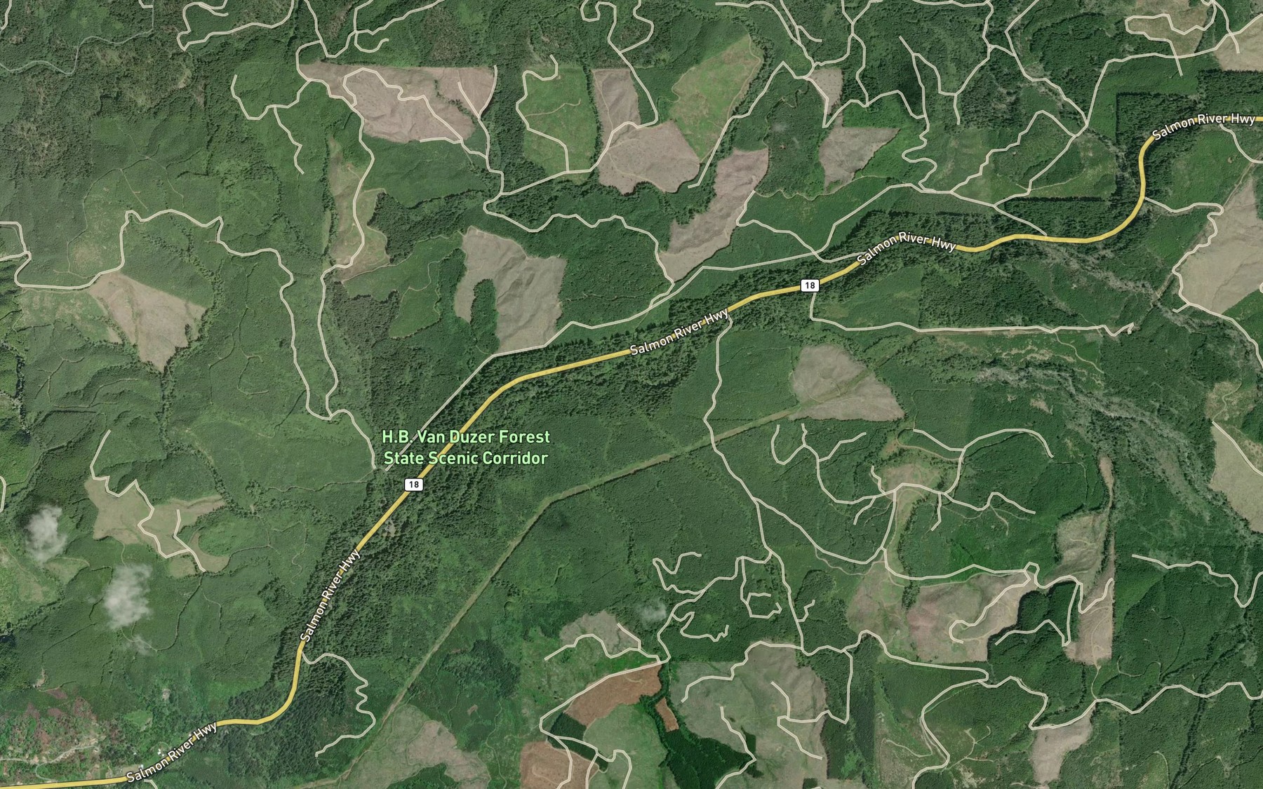 Satellite map of the Boulder Creek