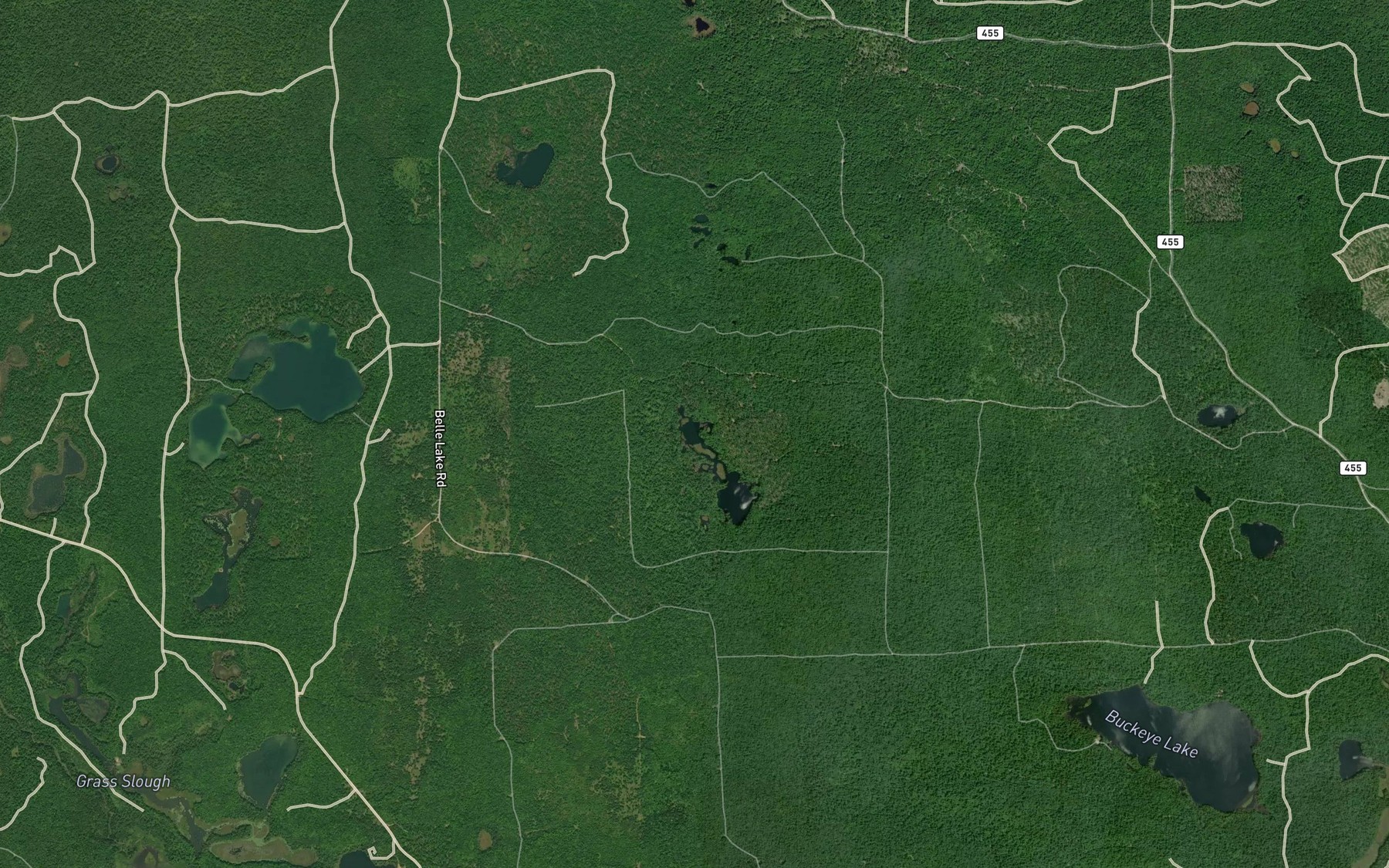 Satellite map of the Bear Lake