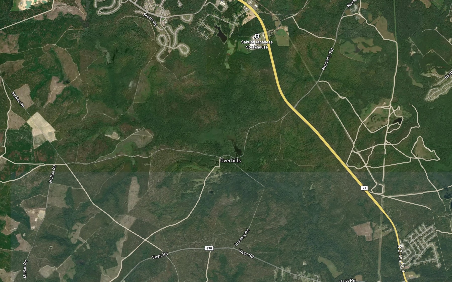 Satellite map of the Muddy Creek