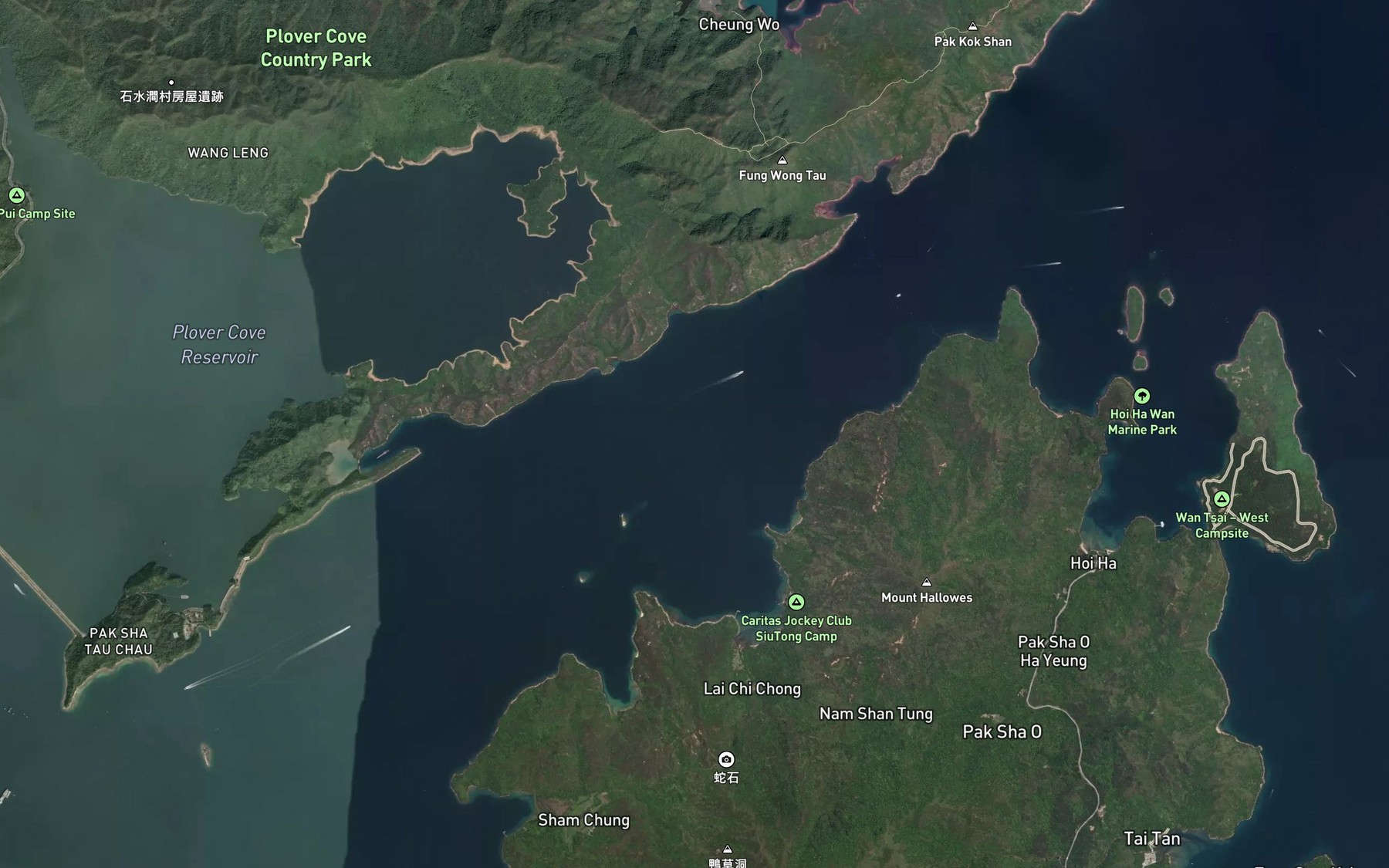 Satellite map of the Tolo Channel