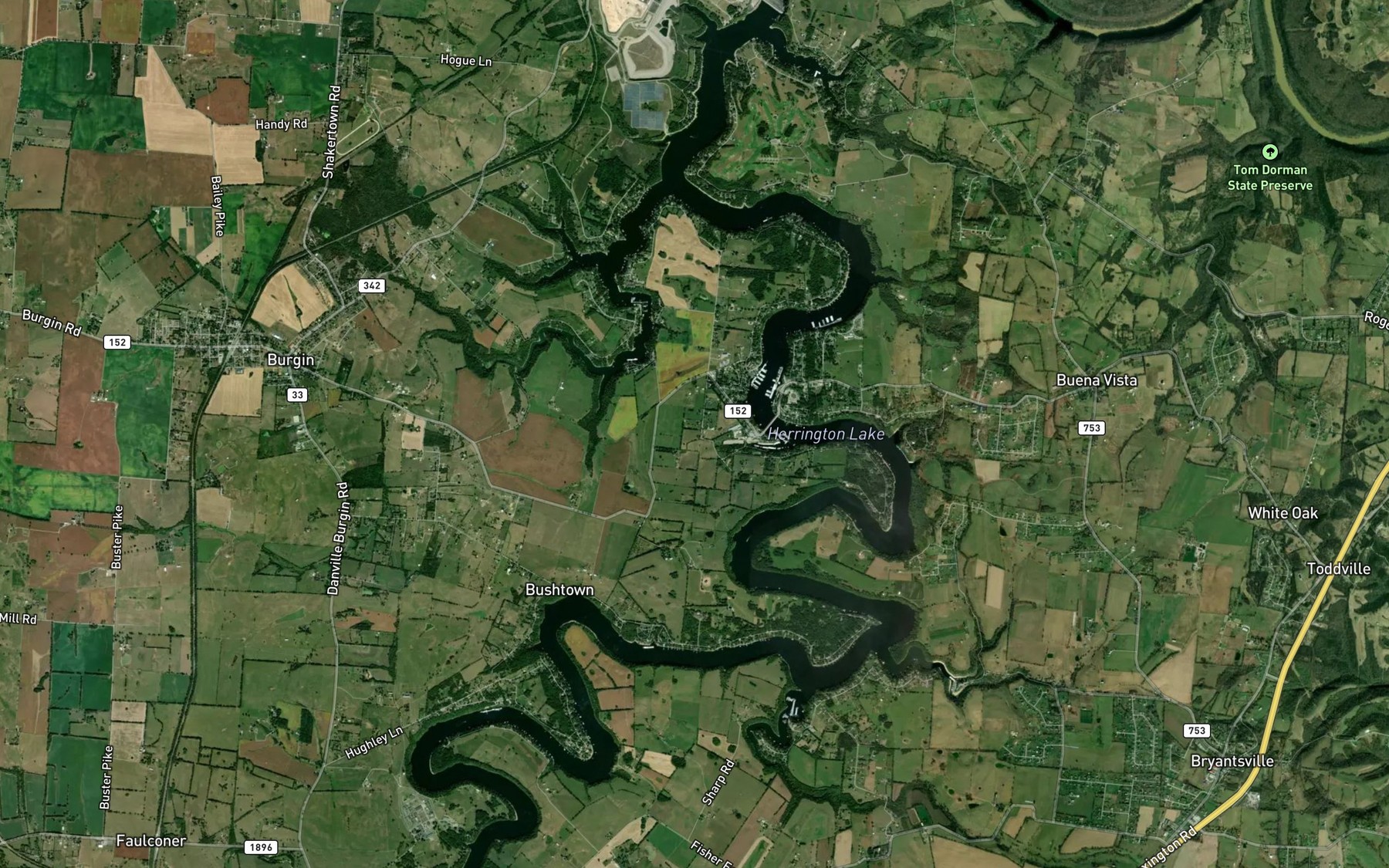 Satellite map of the Herrington Lake