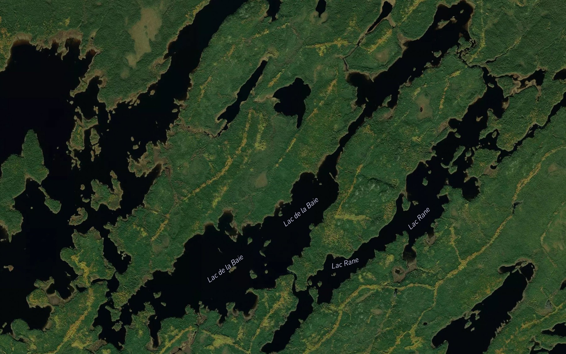 Satellite map of the Lac de la Baie
