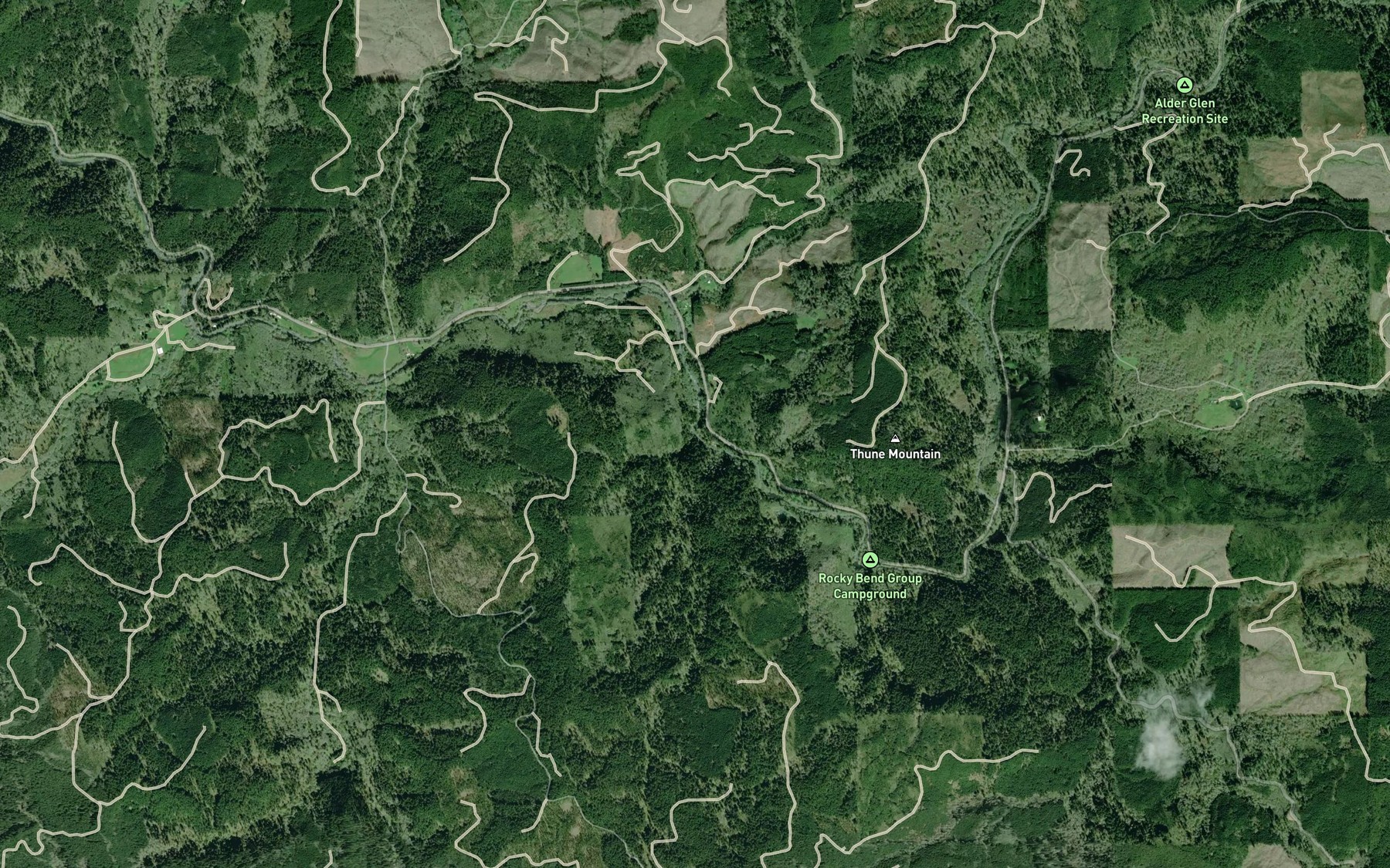 Satellite map of the Mina Creek