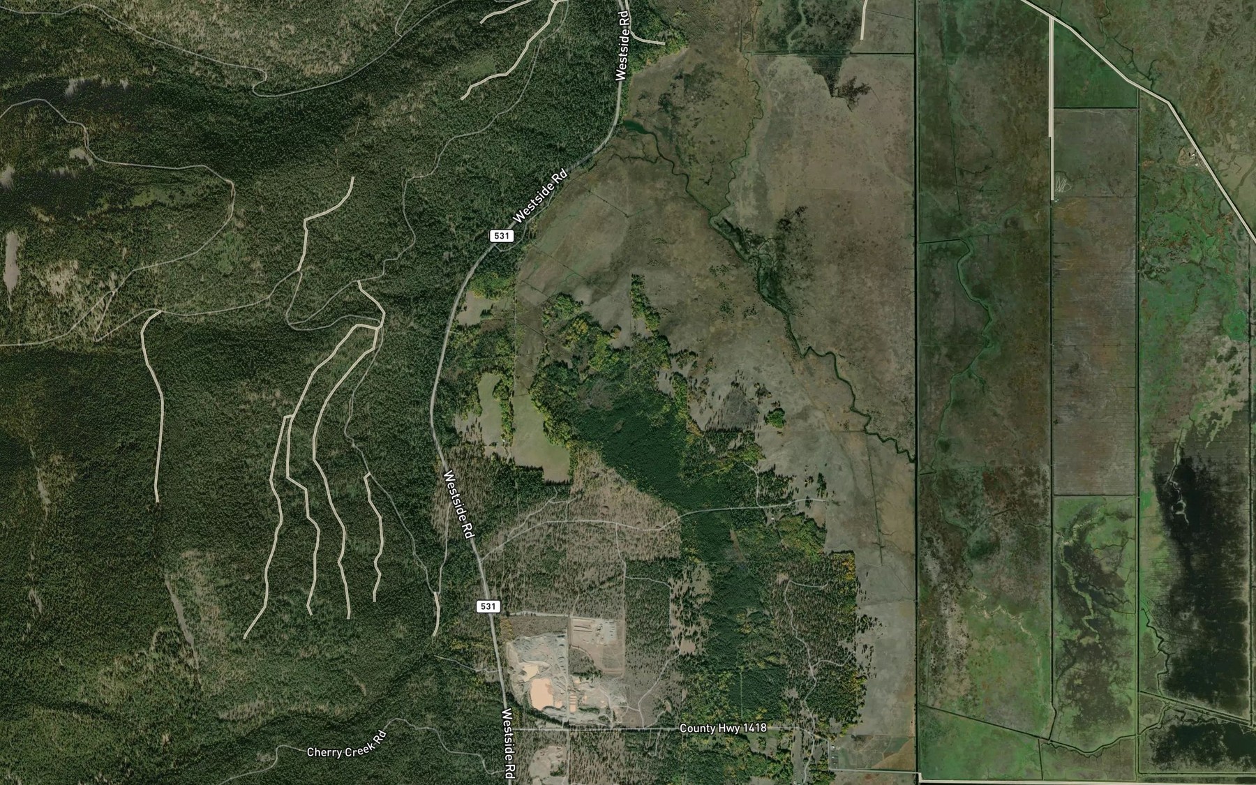 Satellite map of the South Mound Spring