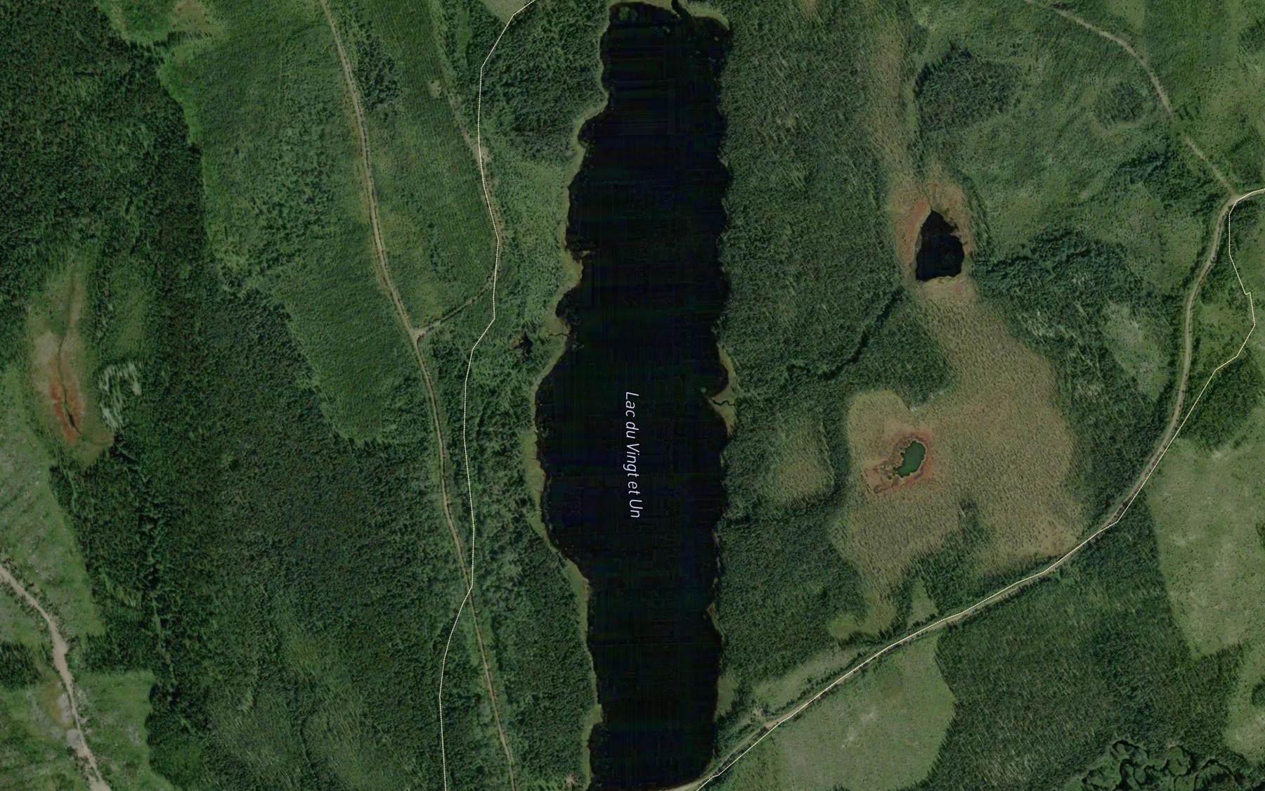 Satellite map of the Lac du Vingt et Un