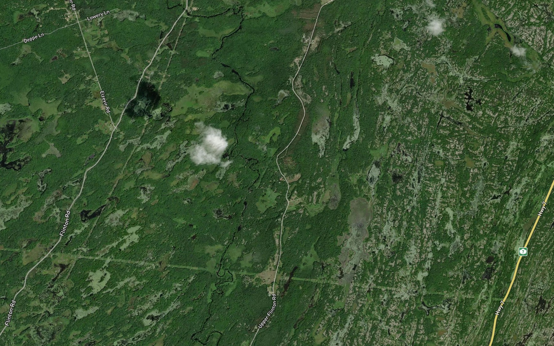 Satellite map of the Flinton Creek