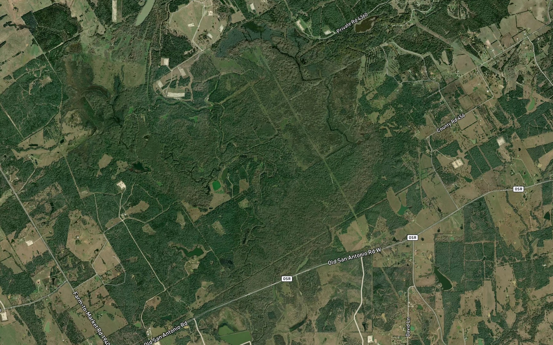 Satellite map of the Running Creek