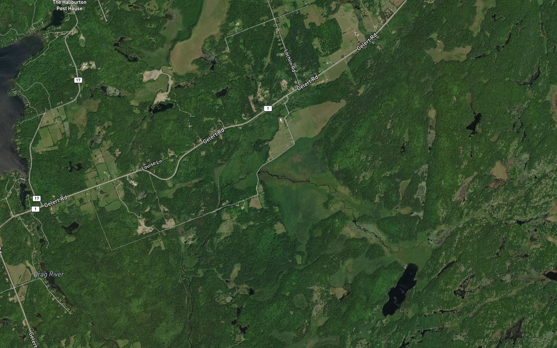 Satellite map of the Lochlin Creek