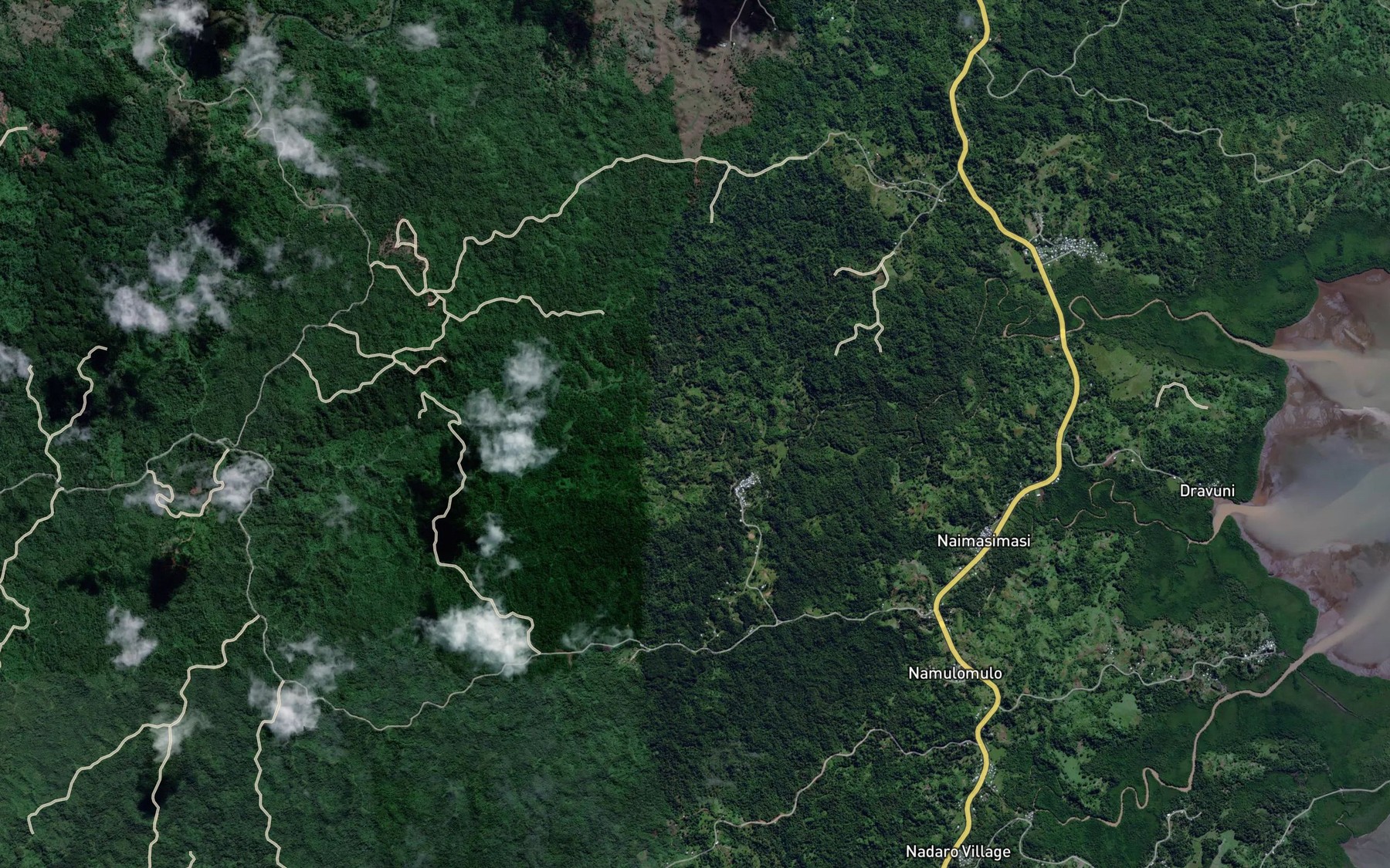 Satellite map of the Wainisika Creek