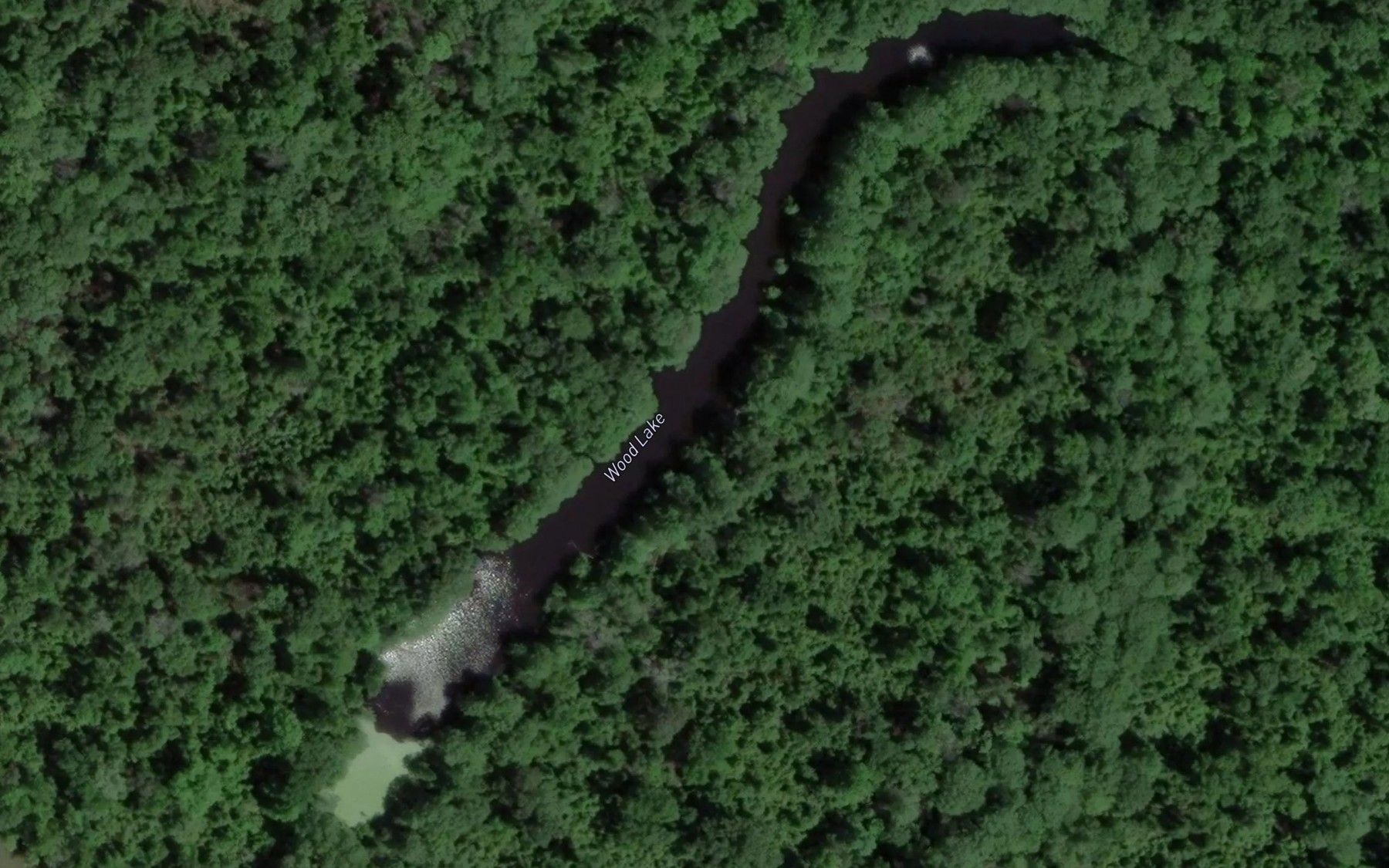 Satellite map of the Wood Lake