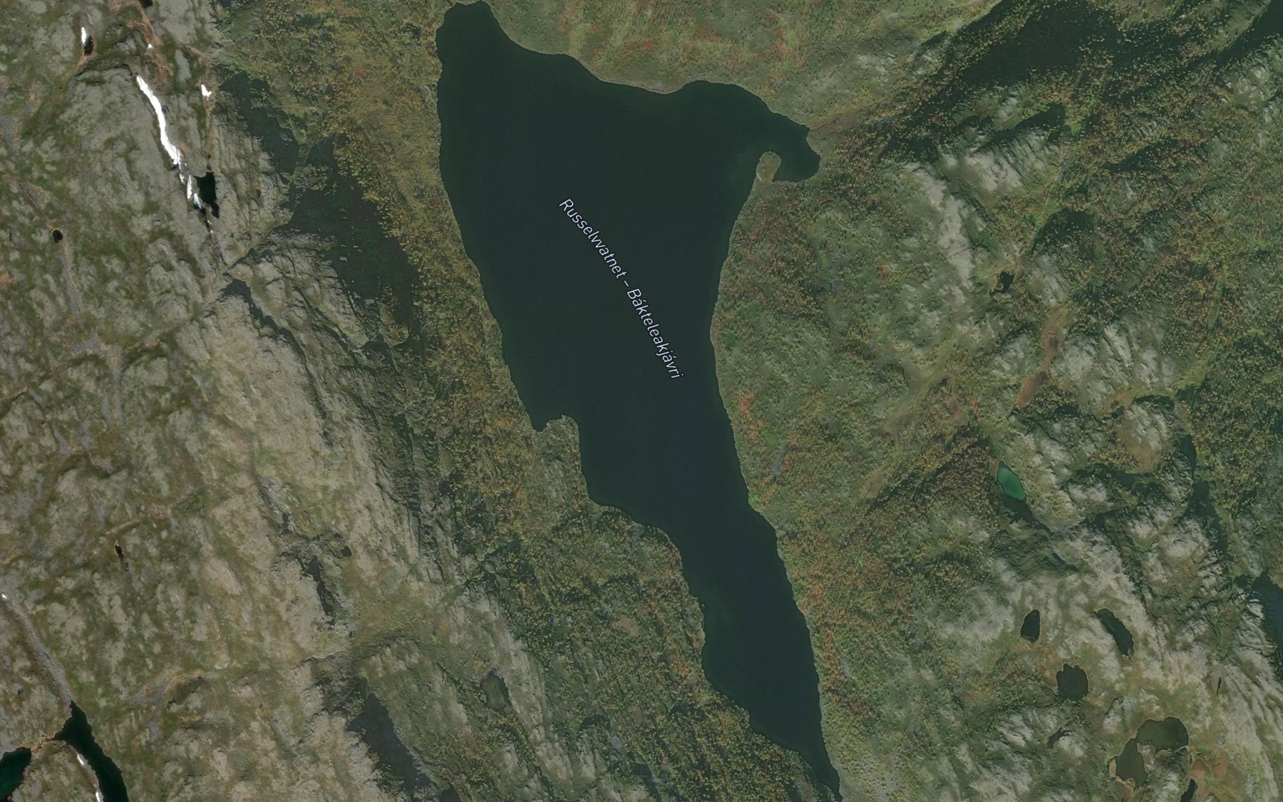 Satellite map of the Baktelaekjavri