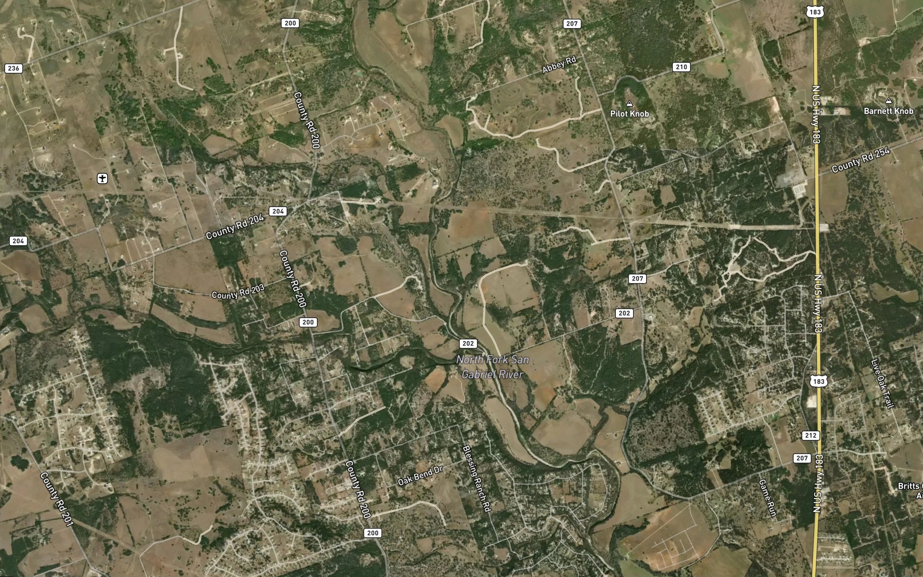 Satellite map of the Bullion Branch