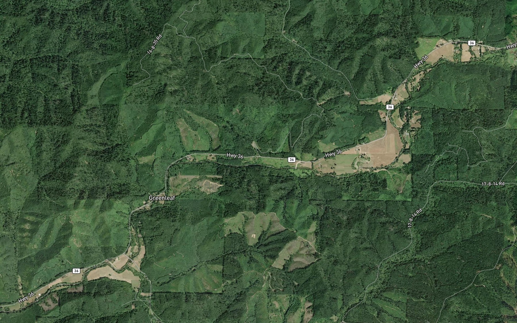 Satellite map of the Steinhauer Creek