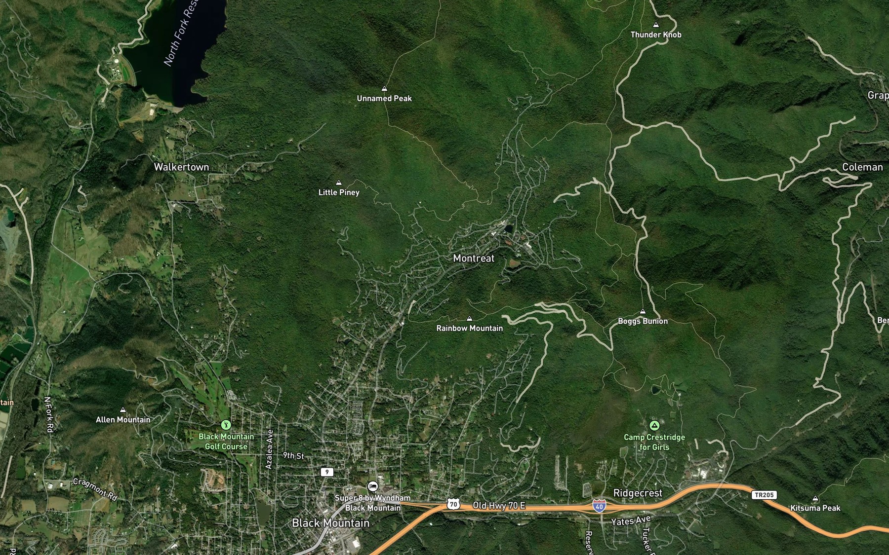 Satellite map of the Little Piney Branch