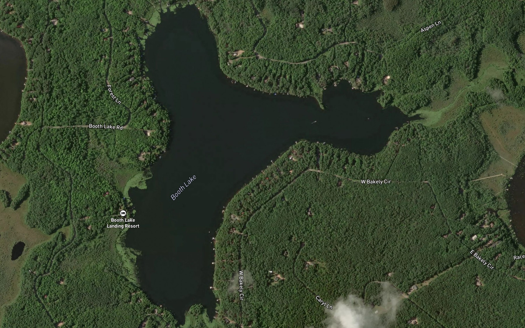 Satellite map of the Booth Lake