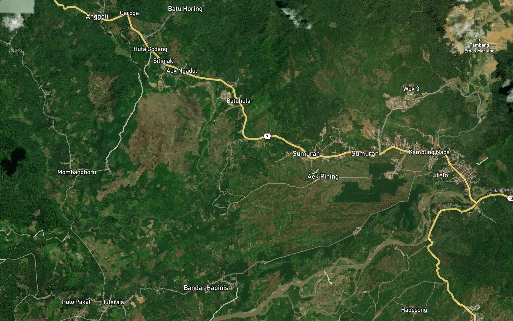 Satellite map of the Aek Pahu