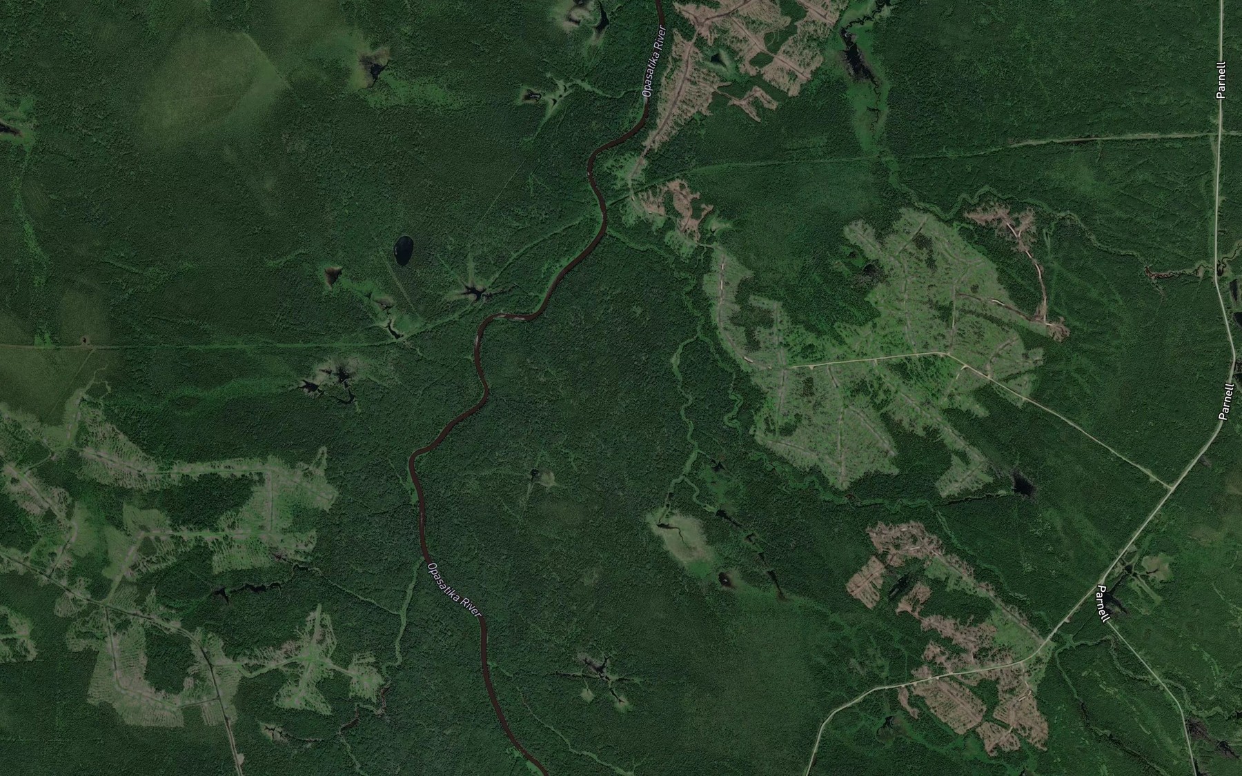 Satellite map of the Glen Creek