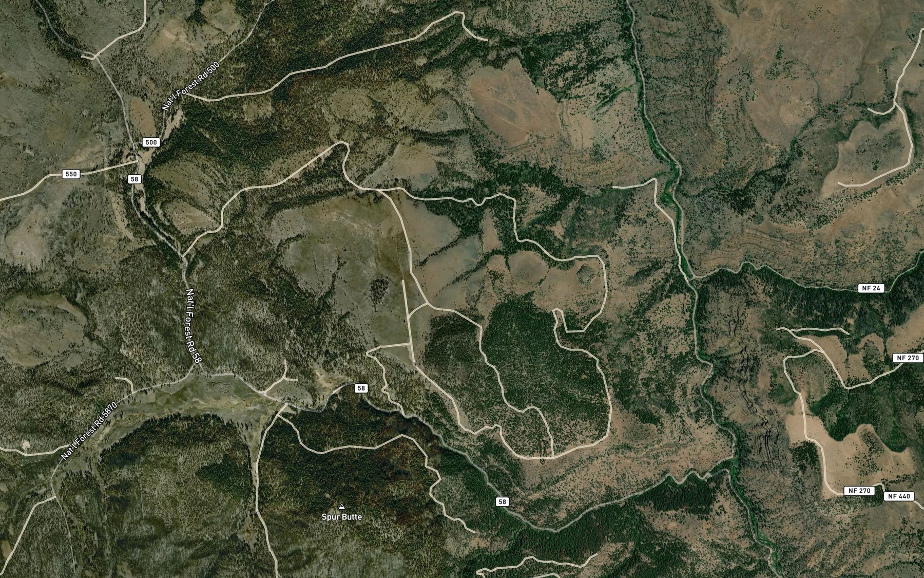 Satellite map of the Fort Reservoir