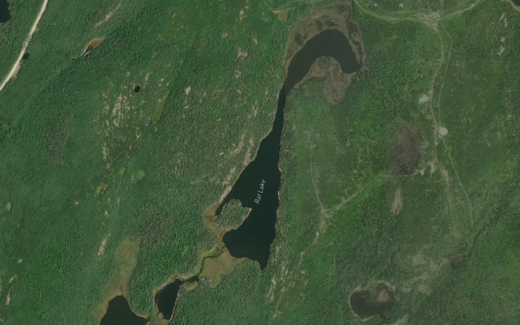 Satellite map of the Rat Lake