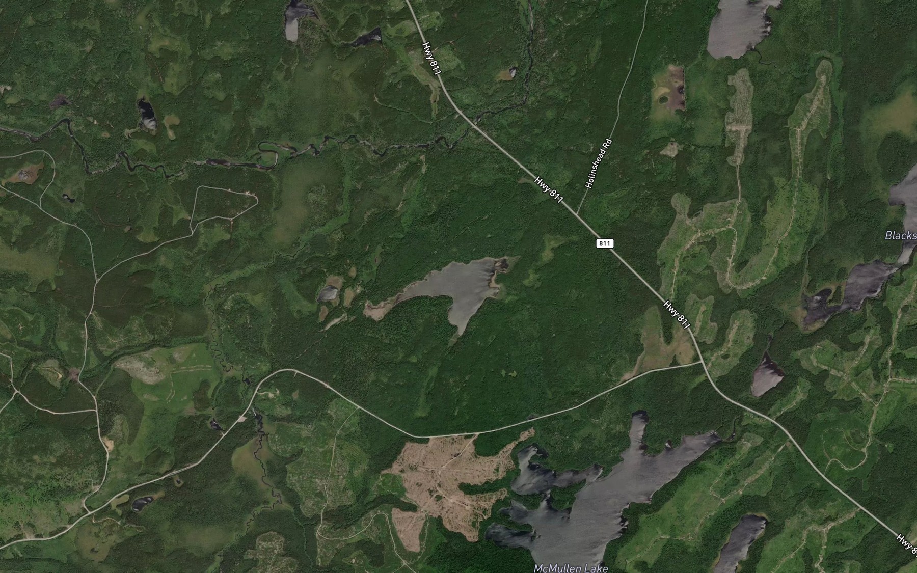 Satellite map of the Grant Lake