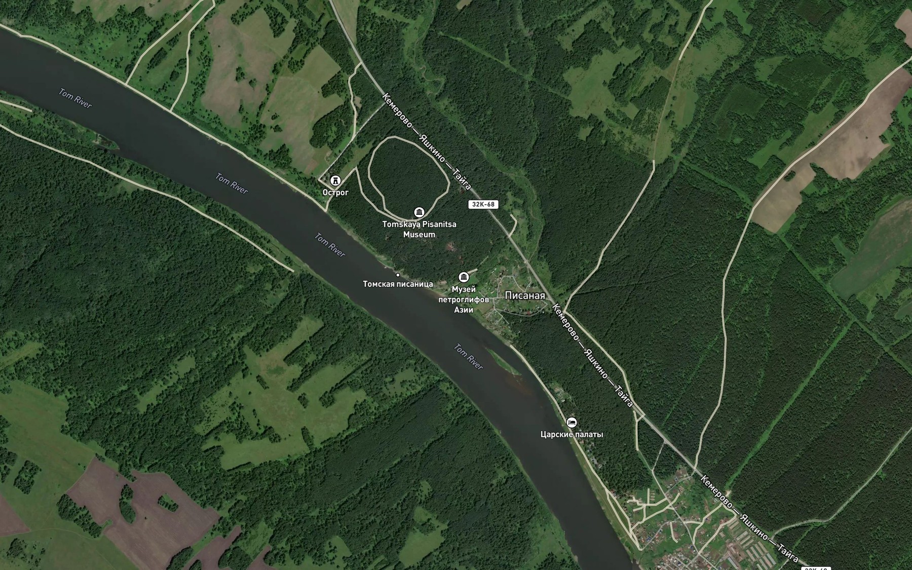 Satellite map of the Pisanaya