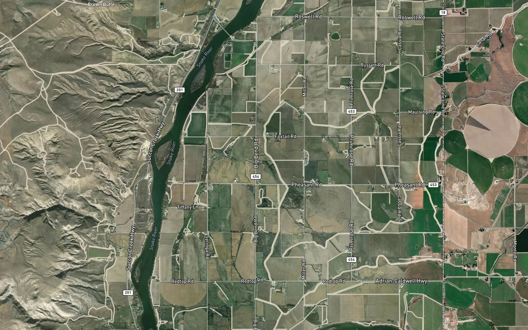 Satellite map of the Oakander Drain