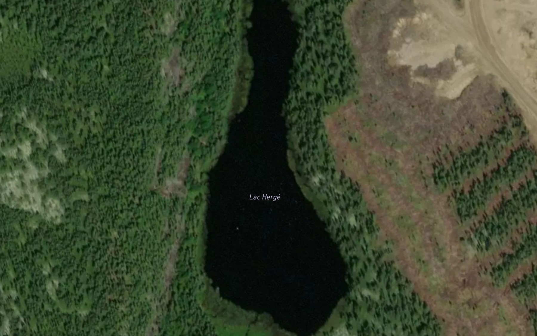 Satellite map of the Lac Herge