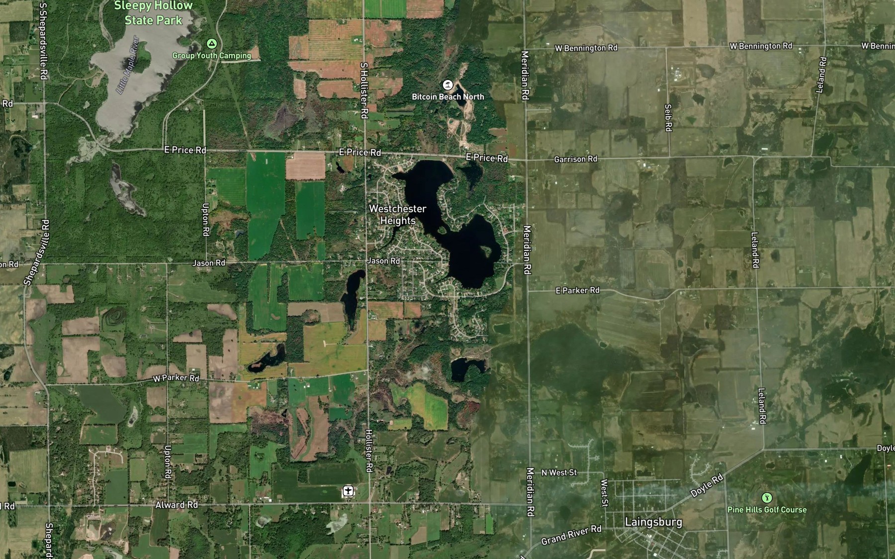 Satellite map of the Alder Creek