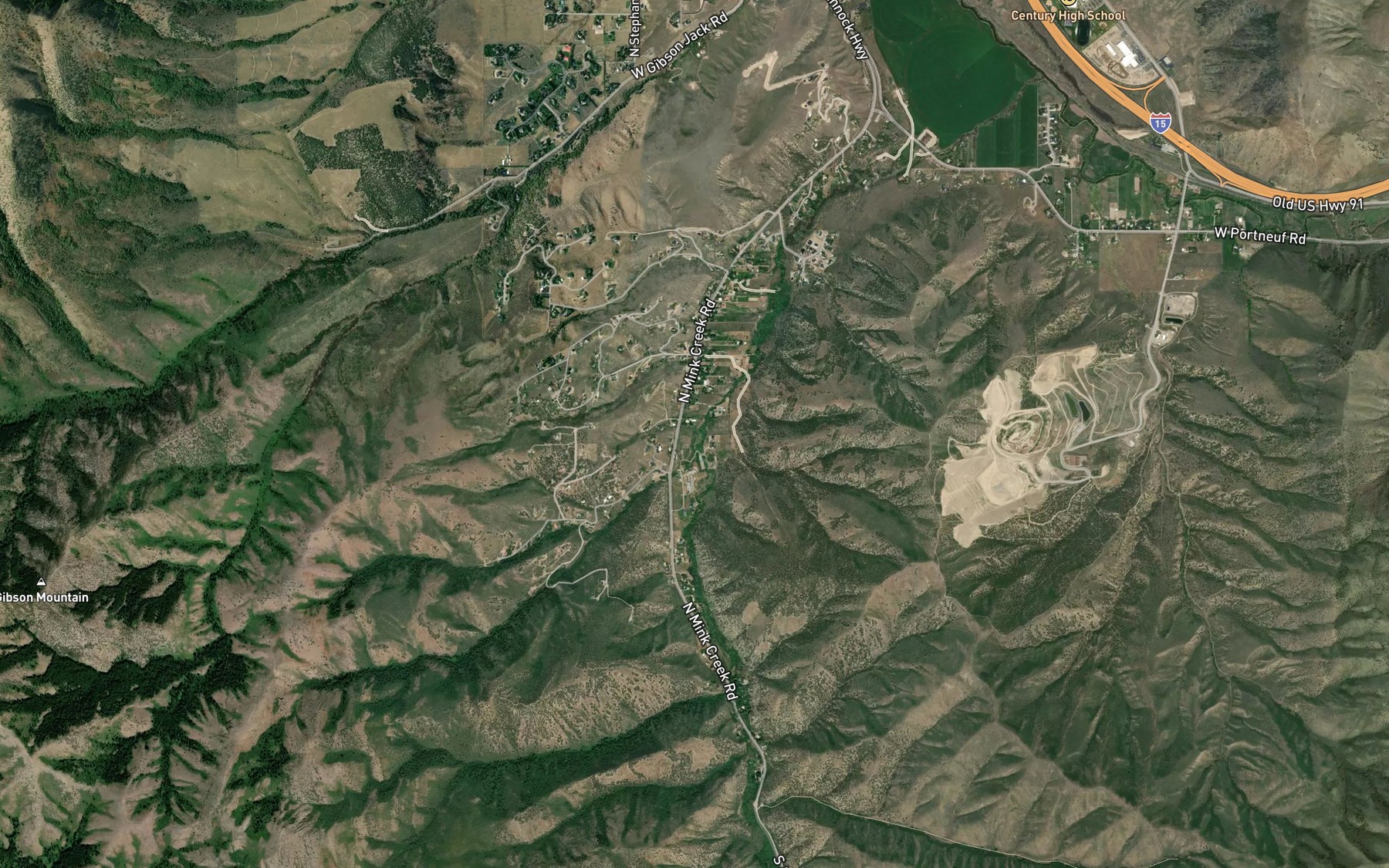 Satellite map of the Campbell Creek