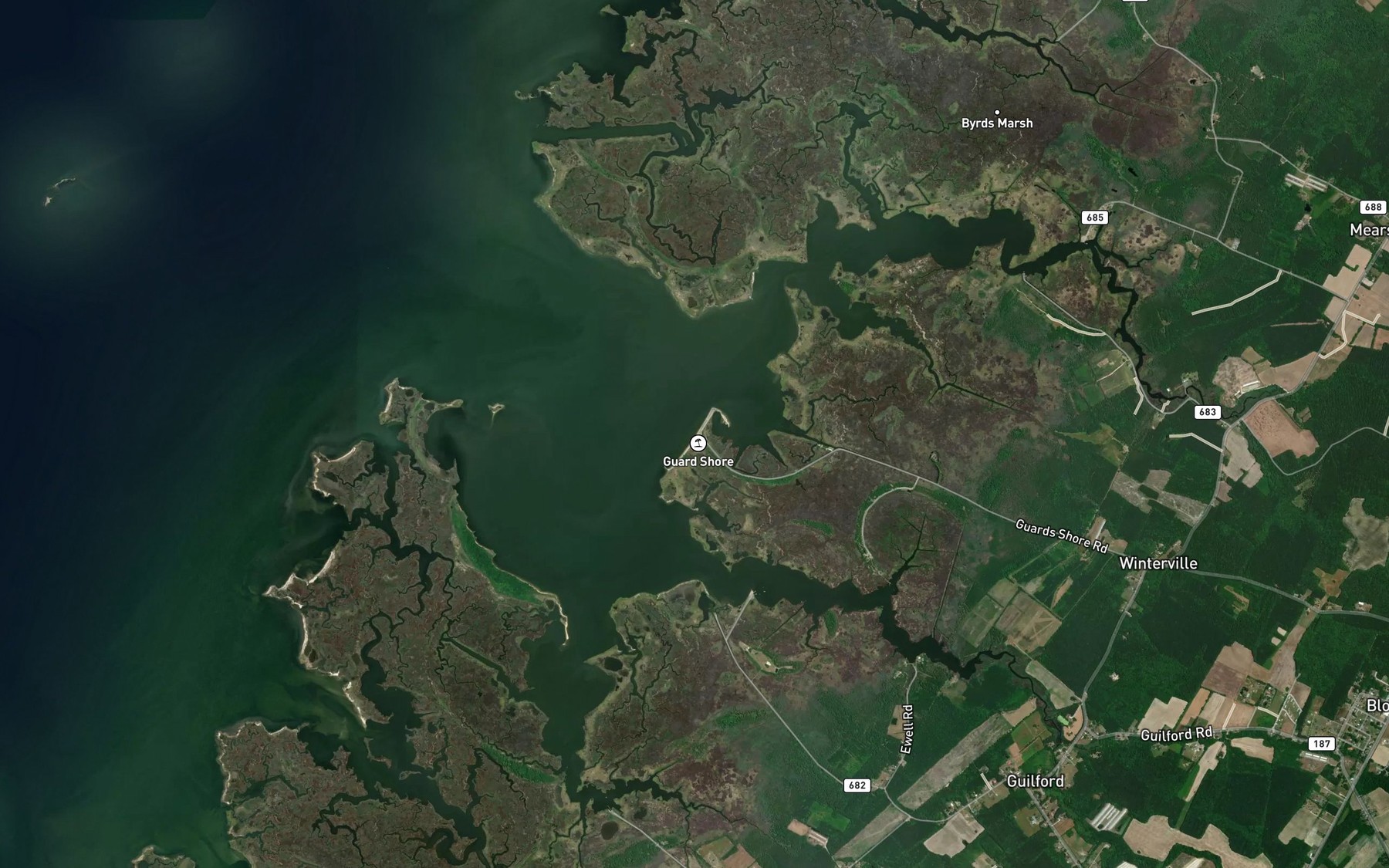 Satellite map of the Beasley Bay