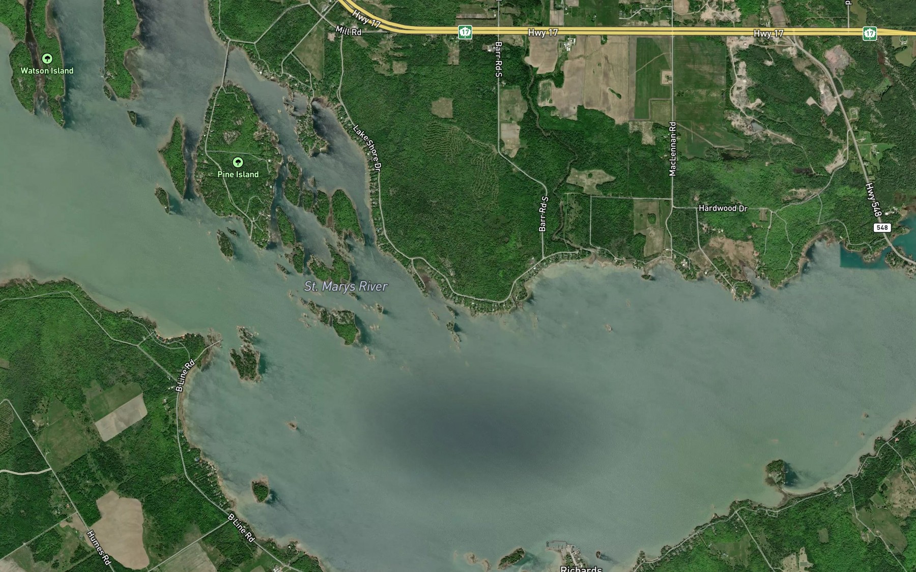 Satellite map of the Nanton Reef