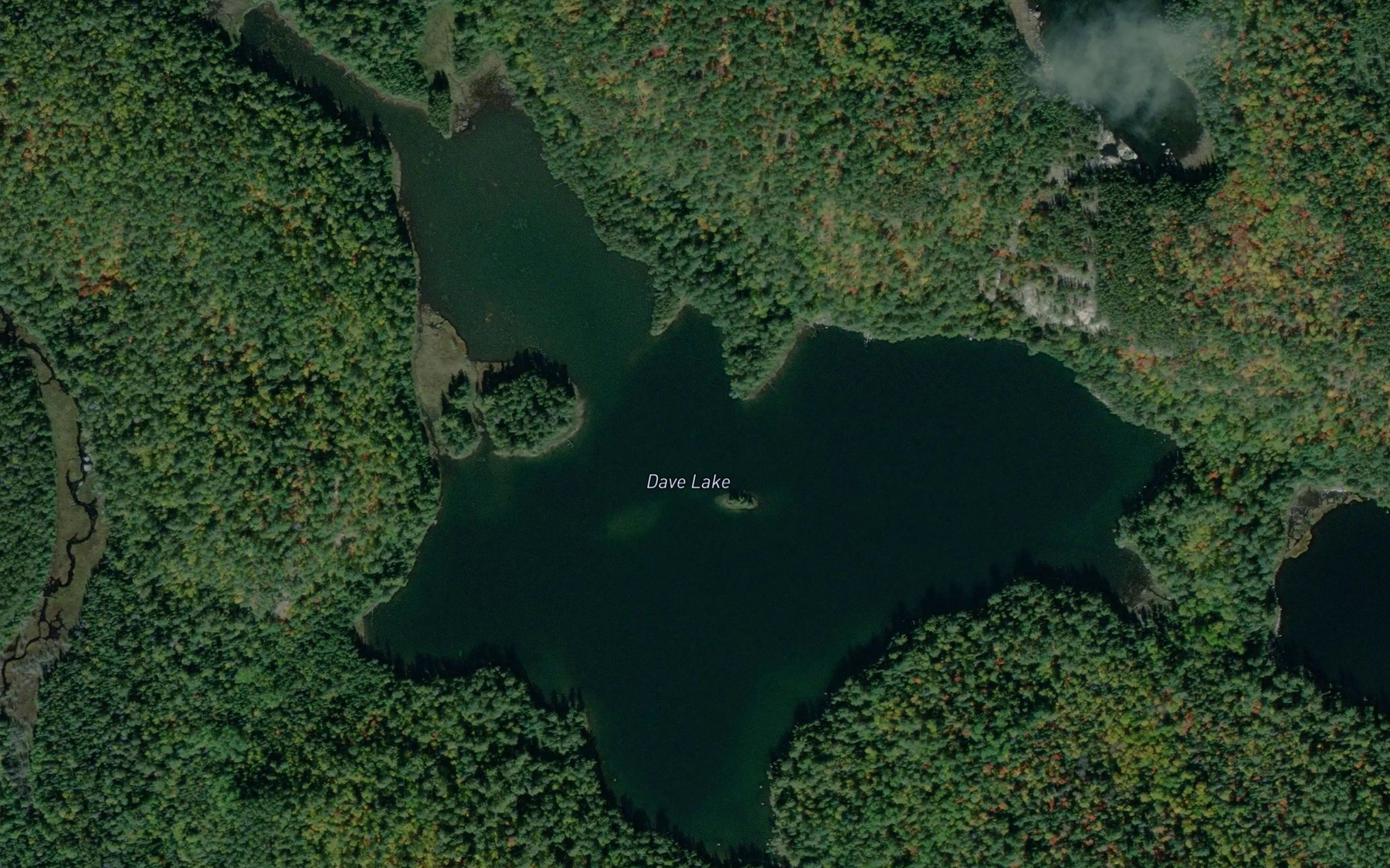 Satellite map of the Dave Lake