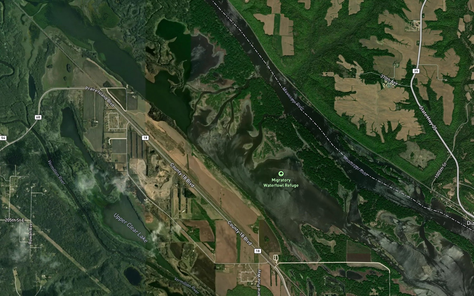 Satellite map of the North Lake