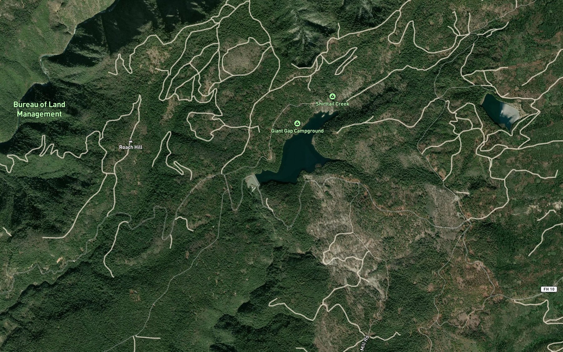 Satellite map of the Forbes Creek