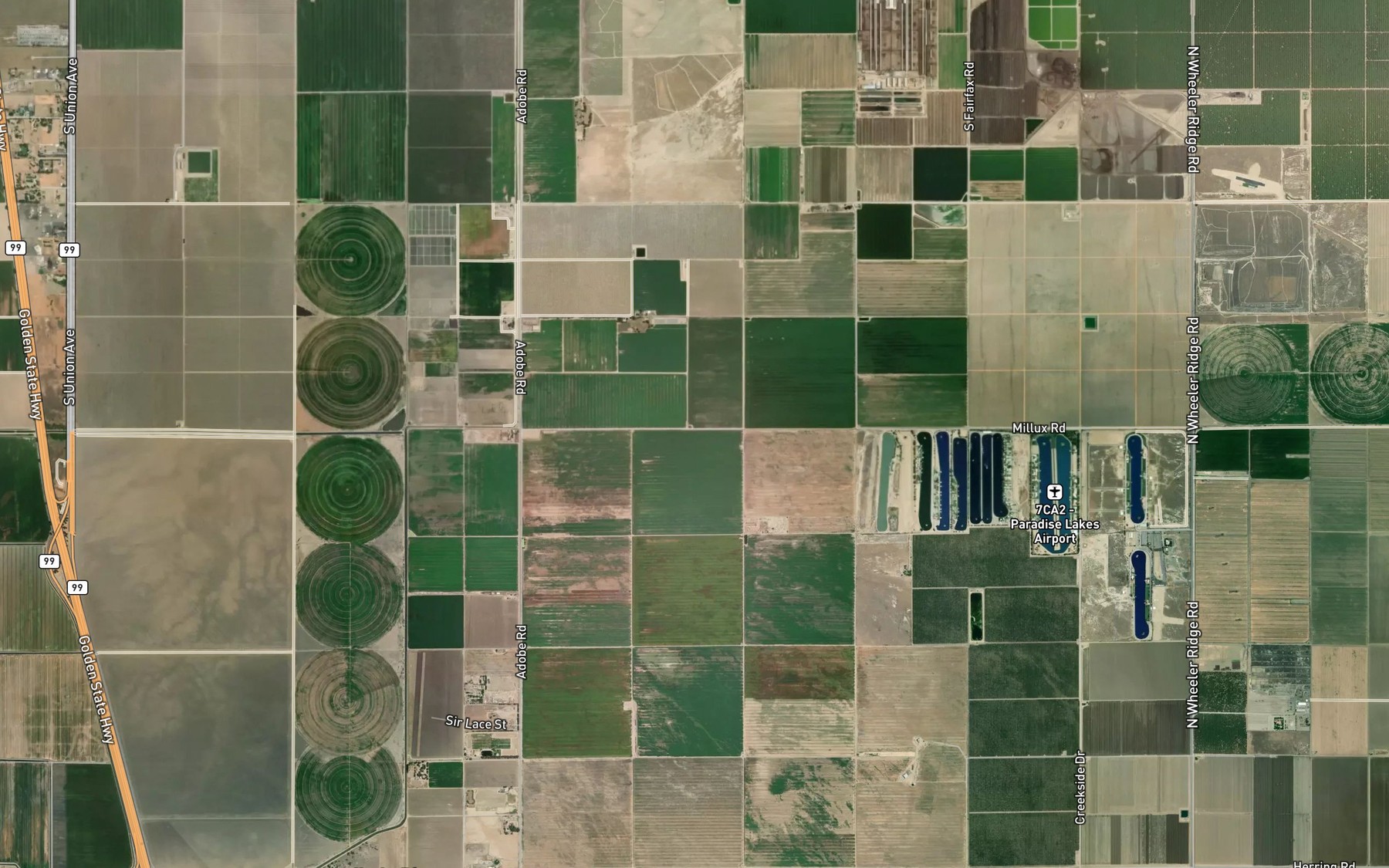 Satellite map of the Lake Paulina