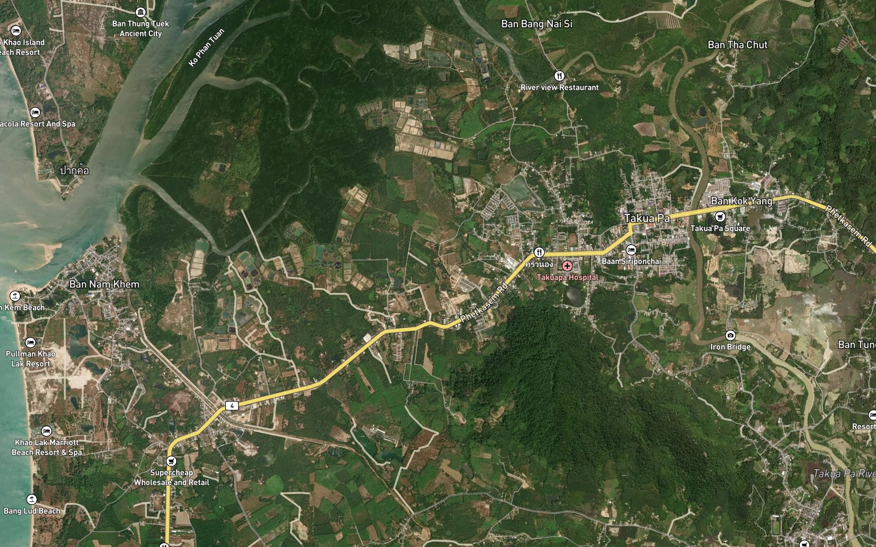 Satellite map of the Nong Wang Nam Yen