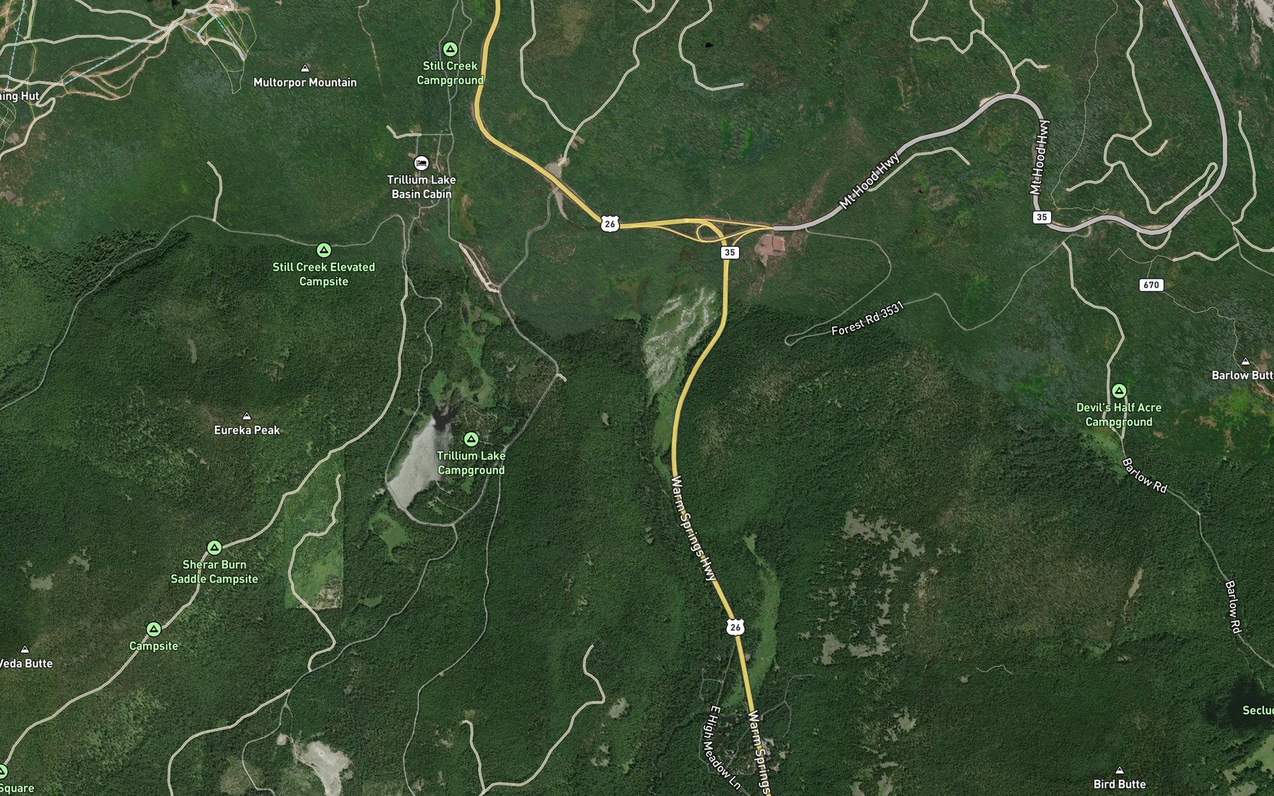 Satellite map of the East Fork Salmon River