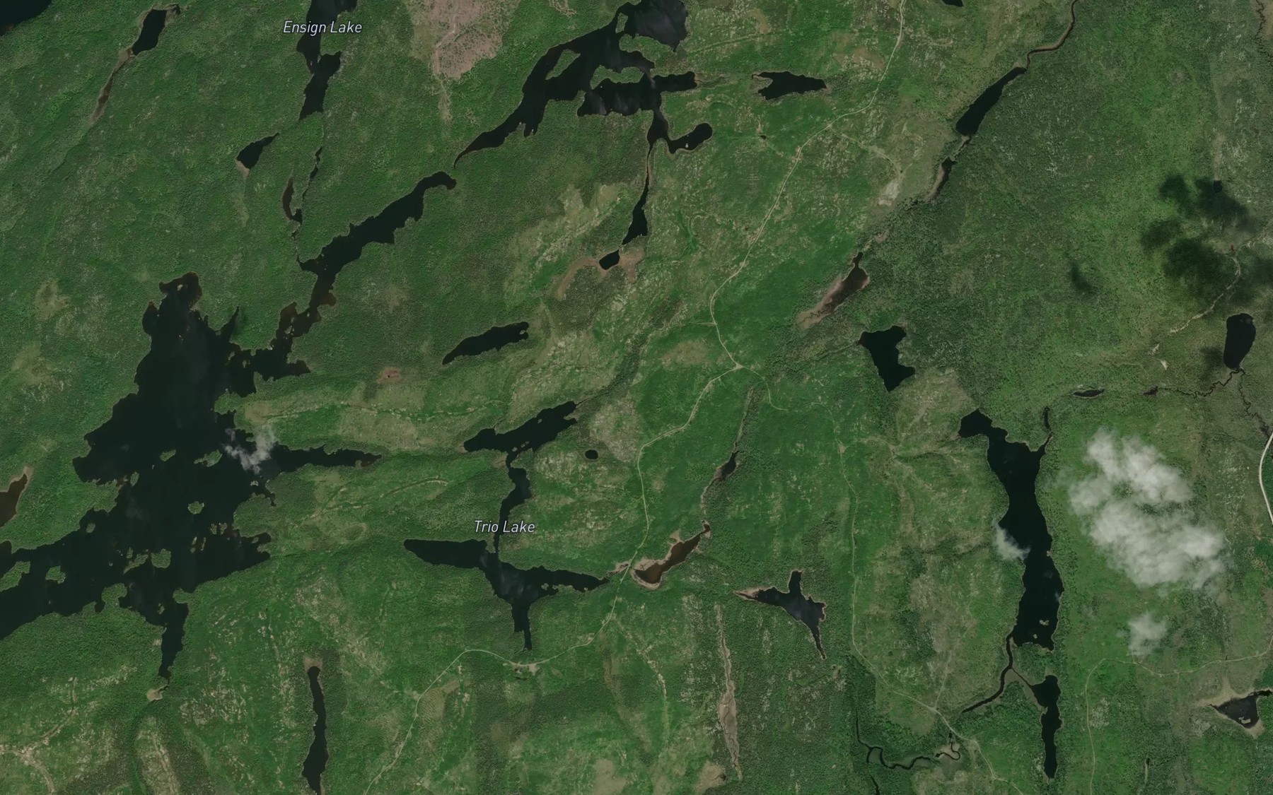 Satellite map of the Trio Creek