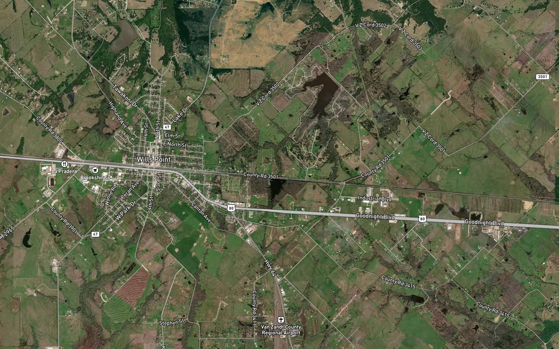 Satellite map of the Fin and Feather Club Lake