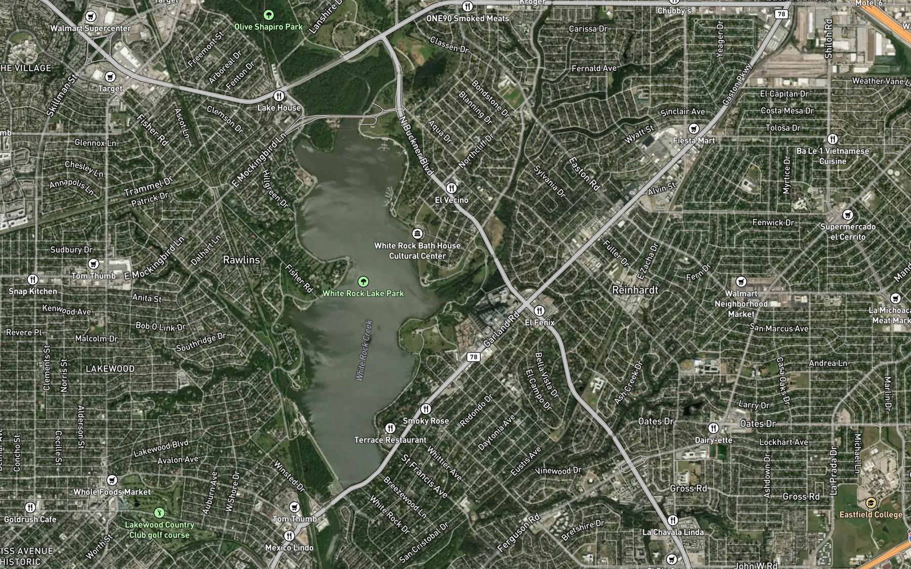 Satellite map of the Dixon Branch