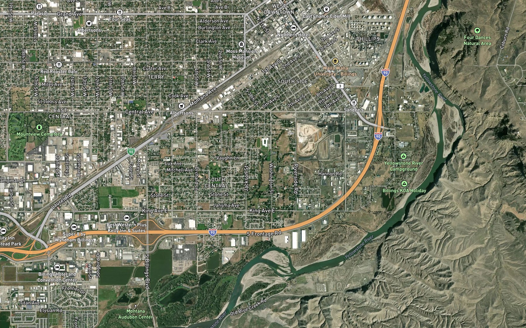Satellite map of the Grey Eagle Ditch