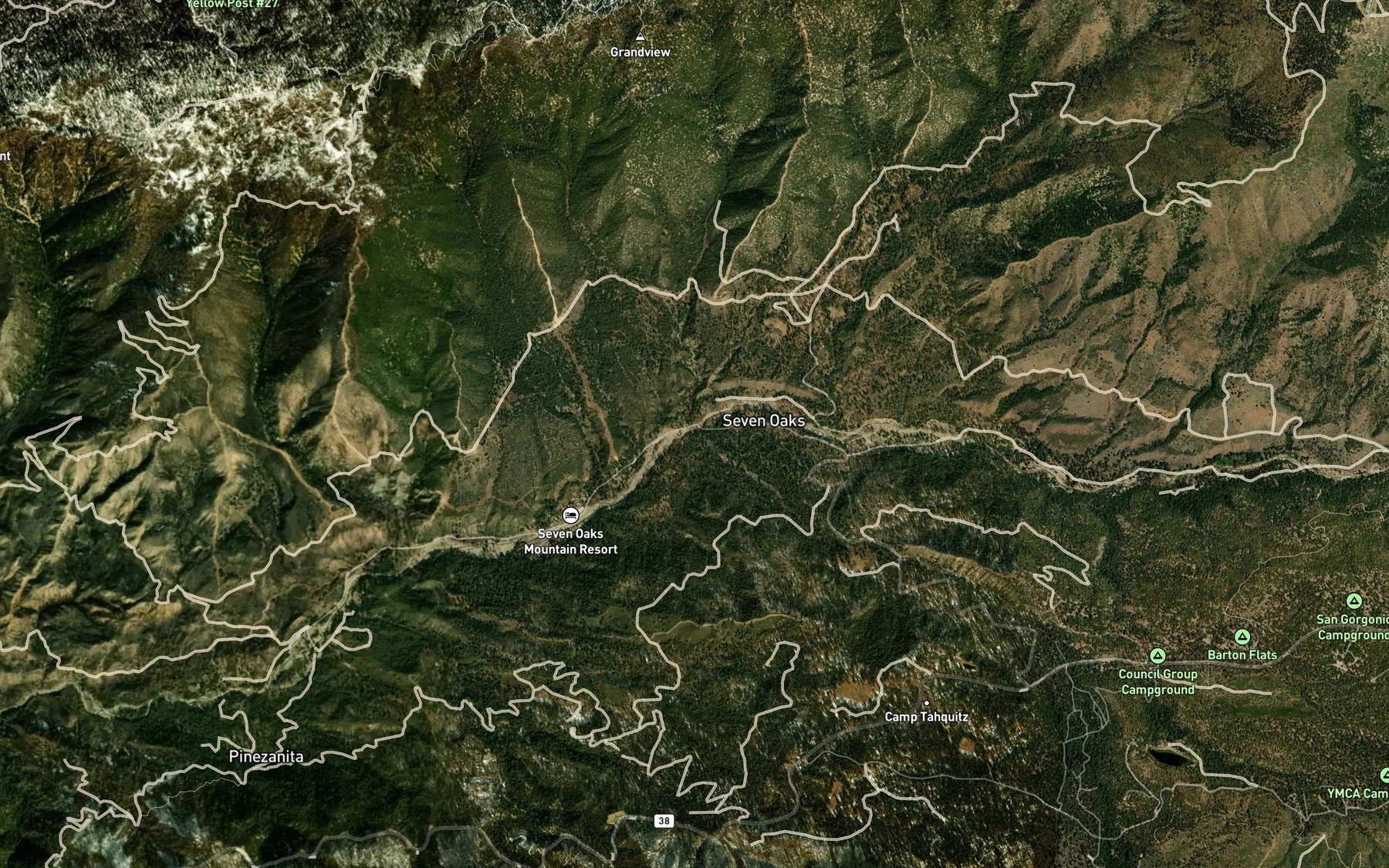 Satellite map of the Hamilton Creek
